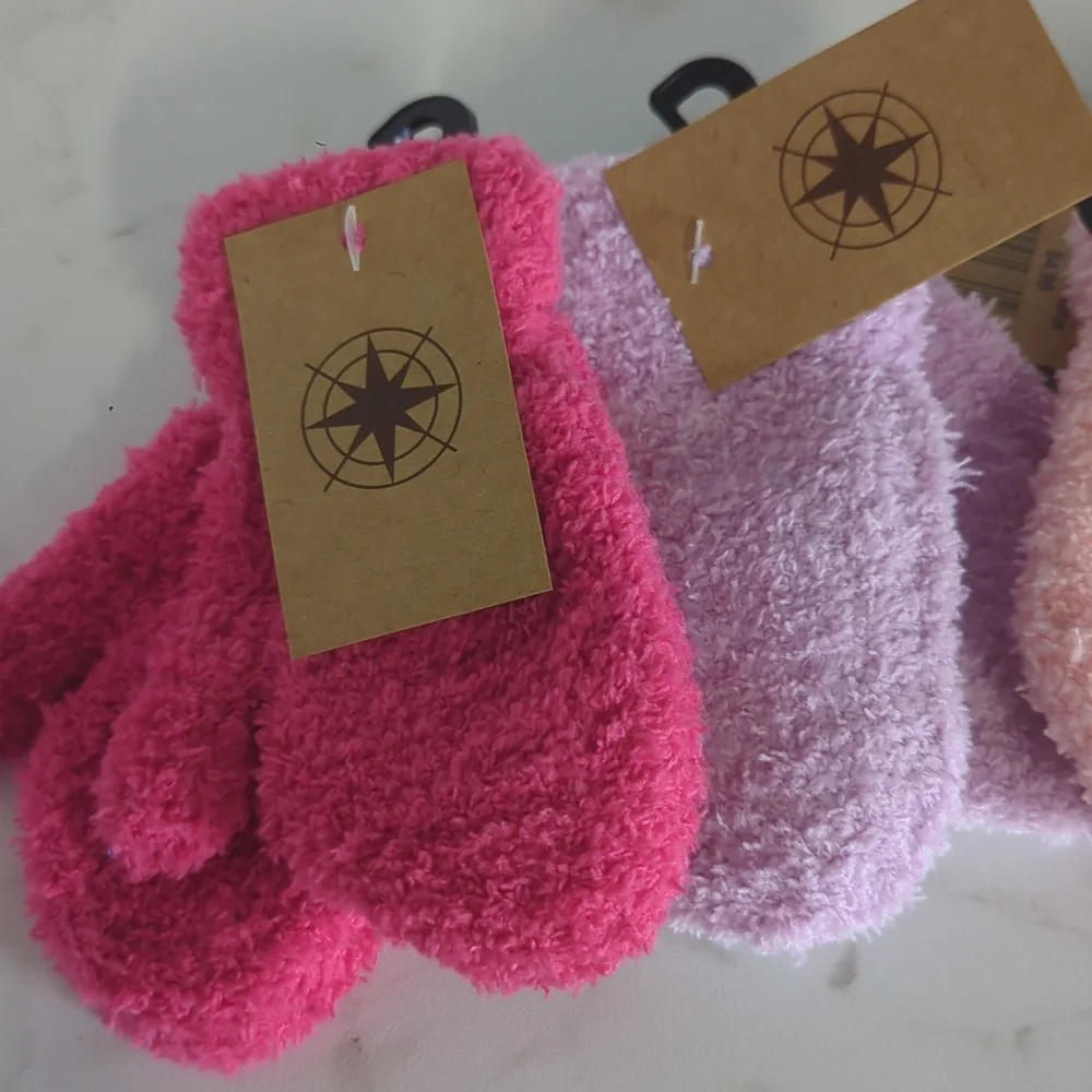 4 Pairs Kids Fuzzy Mittens